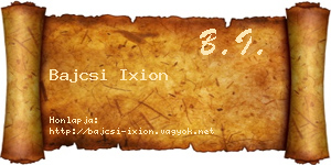 Bajcsi Ixion névjegykártya